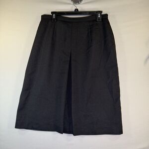 Ann Travis Women’s Black Skirt With Front Side Bifold Size 14 Backside Zip